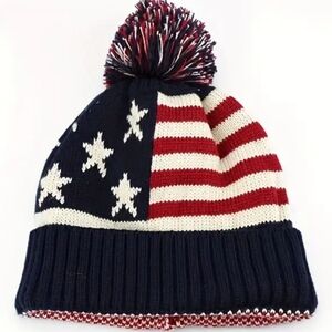 American Flag Beanie, Stretchy & Thick Warm Winter Hat, Unisex